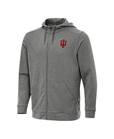 Antigua Men's Heather Black Indiana Hoosiers Effortless Full Zip Hoodie