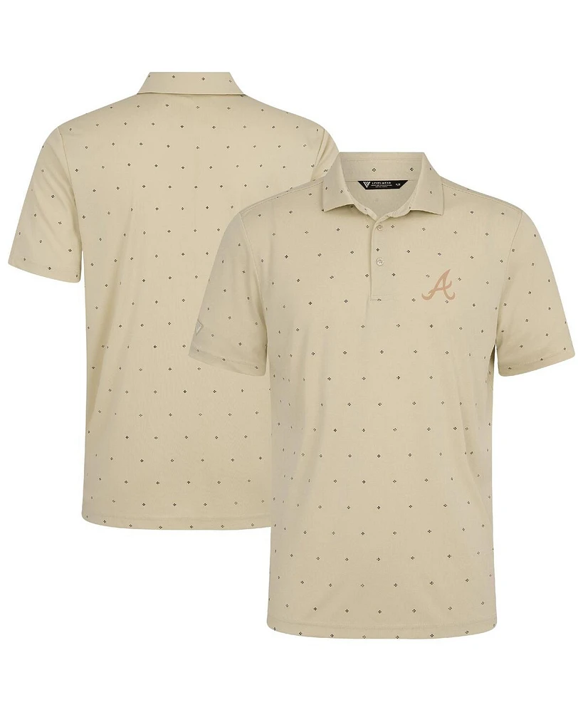 LevelWear Men's Cream Atlanta Braves Vision Polo Shirt