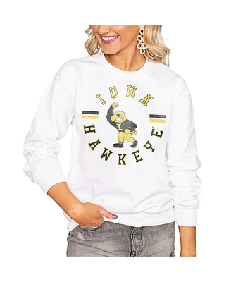 Gameday Couture Women's White Iowa Hawkeyes Vintage Days Perfect Pullover Sweatshirt