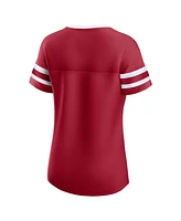 Fanatics Women's Crimson Oklahoma Sooners Iconic Athena Lace-Up T-Shirt