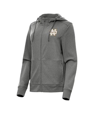 Antigua Women's Heather Black Notre Dame Fighting Irish Seeker Full-Zip Hoodie
