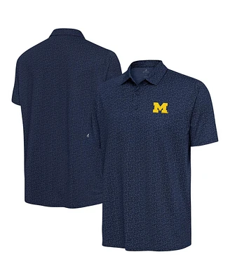 Antigua Men's Navy Michigan Wolverines Blooming Polo Shirt