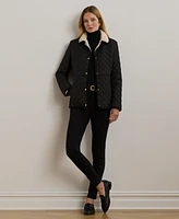 Lauren Ralph Women's Faux-Sherpa-Collar Quilted Coat
