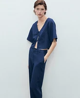 Mango Women's High-Waisted Soft Denim Jeans
