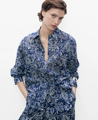 Mango Women's Printed Cotton Shirt