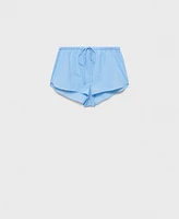 Mango Women's Rhinestone Detail Cotton Shorts