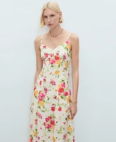 Mango Women's Floral Print Flared Dress