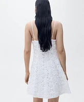 Mango Women's Short Floral Texture Dress