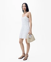 Mango Women's Short Floral Texture Dress