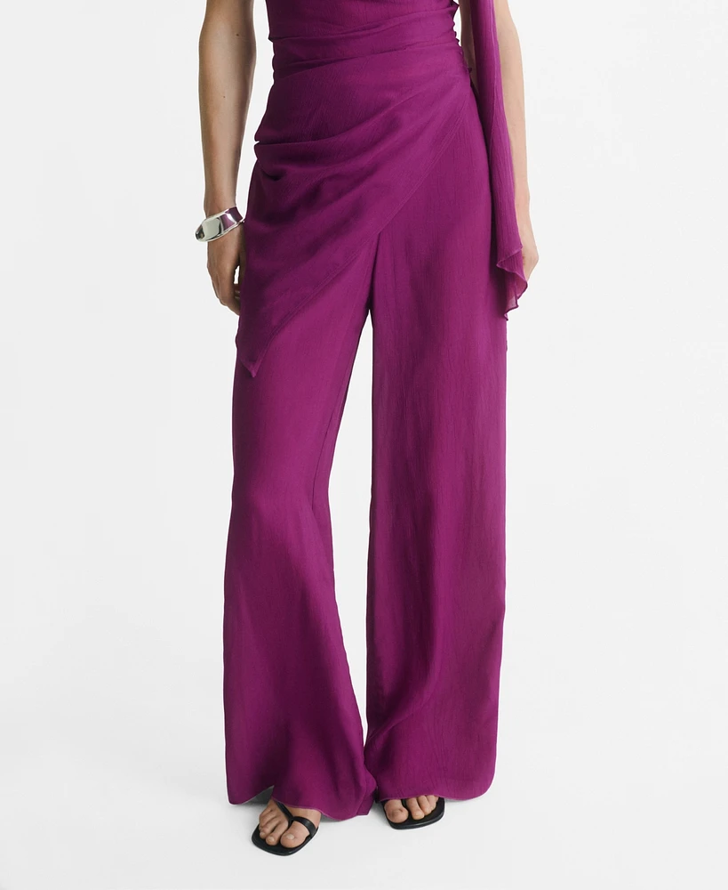 Mango Women's Flowy Straight-Fit Pants