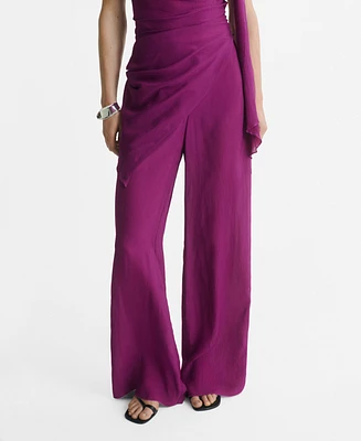 Mango Women's Flowy Straight-Fit Pants