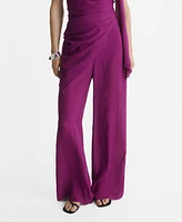 Mango Women's Flowy Straight-Fit Pants