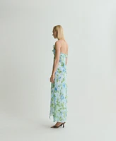 Mango Women's Ruffled Floral Print Dress