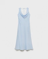 Mango Women's Draped Neck Midi Dress