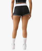 True Religion Women's French Terry Hot Zip Fly Shorts
