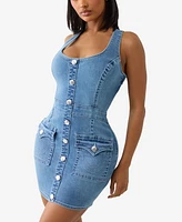 True Religion Women's Scoop Neck Denim Dress