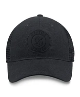 Fanatics Men's Black Seattle Kraken Team Haze Adjustable Trucker Hat