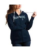 Antigua Women's Navy Seattle Mariners Team Logo Victory Full-Zip Hoodie