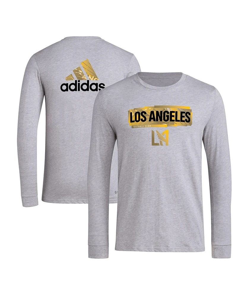 Adidas Men's Heather Gray Lafc Local Pop Aeroready Long Sleeve T-Shirt