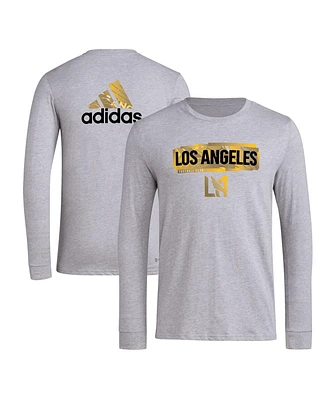 Adidas Men's Heather Gray Lafc Local Pop Aeroready Long Sleeve T-Shirt