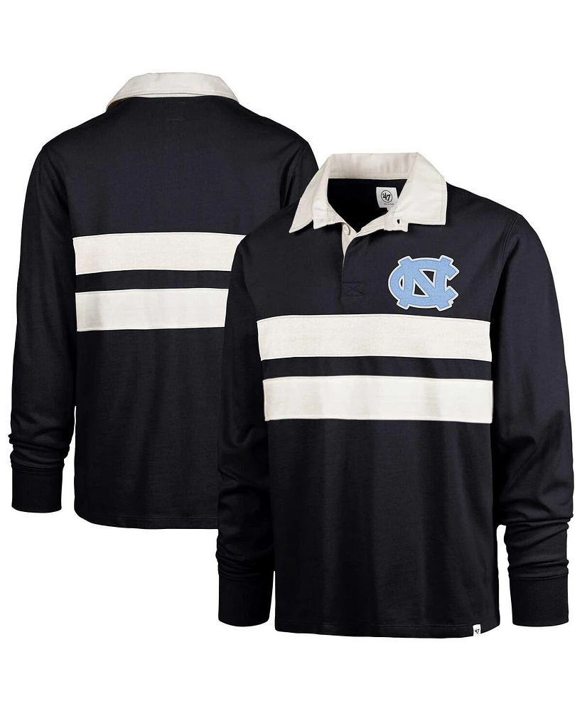 '47 Brand Men's Navy North Carolina Tar Heels Clubhouse Knox Thames Long Sleeve Rugby Polo Shirt