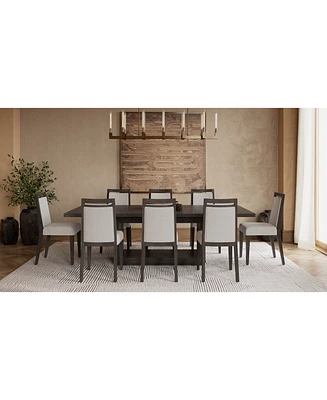 Tivie 9-Pc. Dining Set (Rectangular Table & 8 Wood Chairs)
