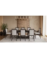 Tivie 9-Pc. Dining Set (Rectangular Table & 8 Wood Chairs)