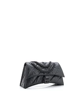 Pre-Owned Balenciaga Small Crush Chain Flap Bag Quilted Crushed Calfskin