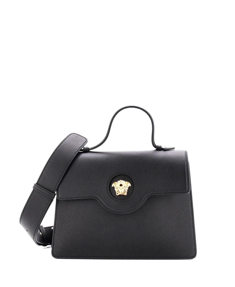 Pre-Owned Versace La Medusa Top Handle Tote Bag Leather