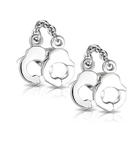Bling Jewelry Handcuffs Partners in Crime Shirt Cufflinks Hinge Back Stainless Steel