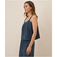 Pact Women's Organic Cotton Coastal Double Gauze Square Neck Cami