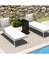 C-Shaped End Table Convertible Coffee Table with Adjustable Foot Pads-Black