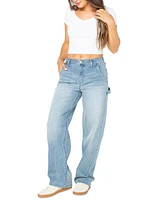 Celebrity Pink Juniors' Curvy Wide-Leg Carpenter Jeans