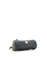 Pre-Owned Versace Medusa Chain Zip Shoulder Bag Quilted Leather
