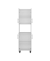 Olivet Kitchen Pantry, 4 Doors, 4 Shelves, White