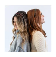 Thin Beaded Headband Set - Red + Green
