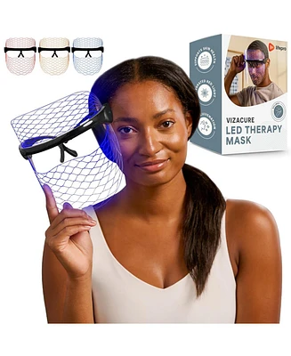 LifePro VizaCure Portable Led Light Therapy Mask for Face & Neck – Black Facial Mask for Skin Rejuvenation