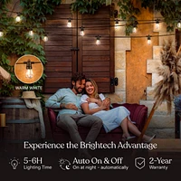 Ambience Pro Heavy Duty Solar-Powered Led Outdoor String Lights with 15 Hooks, 1W, Soft White (27 ft.)