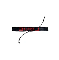 Love Hand Beaded Bracelet | Red and Black Glass Beads