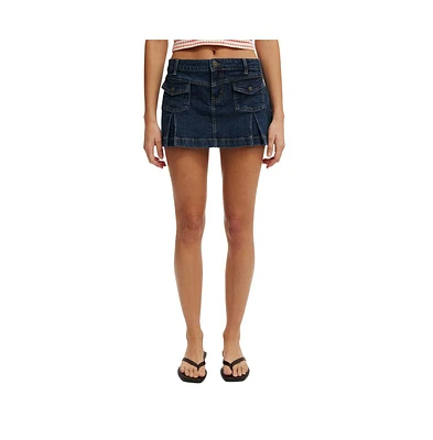 Cotton On Women's Micro Pleat Denim Skirt