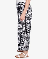 Ruby Rd. Plus Lotus Patchwork Crepe Capri Pants