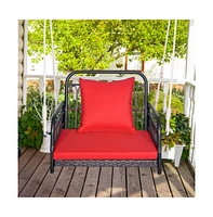 Patio Rattan Porch Swing Hammock Chair with Seat Cushion