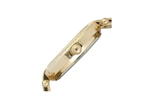 Peugeot Women 38mm Gold Plated Bracelet Watch With Crystal Bezel