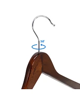 MegaChef 20 Piece Acacia Wood Swivel Hook Hanger Set Light Brown