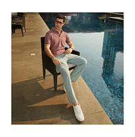 Campus Sutra Men's Grape Purple Texture-Lined Polo T-Shirt