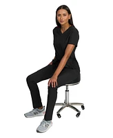 Medgear Women's Liliana Scrubs Set with 4-Pocket Top and Slim Straight Leg Pants