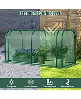 Mini Tunnel Greenhouse with Ventilated Roll-Up Zipper Door for Small Garden Spaces