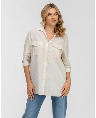 Pietro Brunelli Milano Women's Linen & Cotton Button-Up Shirt