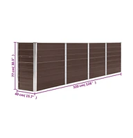 Raised Garden Bed 126"x15.7"x30.3" Galvanized Steel Brown