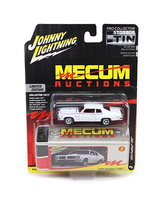1/64 1974 Pontiac Gto White, Mecum Johnny Lightning Collector Tin